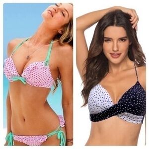 2 Victoria Secrets Push Up Polka Dot Bikini Bundle